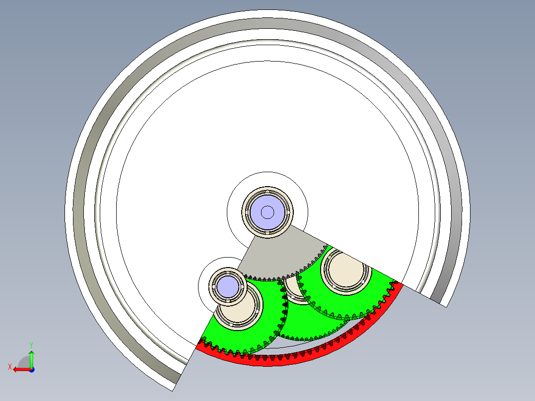 风电齿轮箱设计后视图