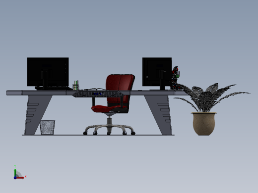 电脑桌(7)前视缩略图