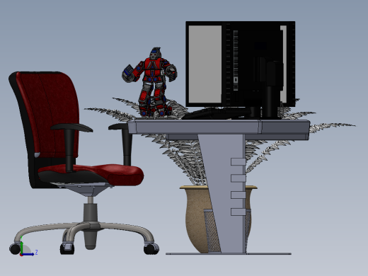 电脑桌(7)左视缩略图