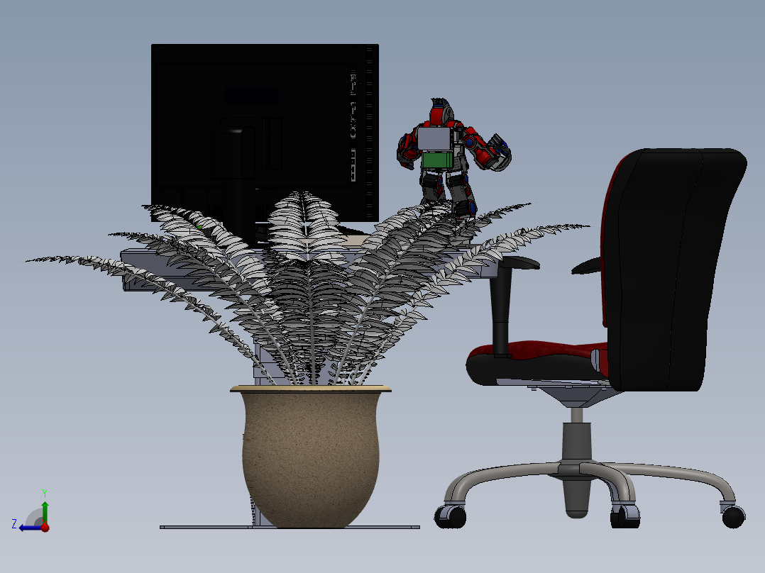 电脑桌(7)右视图