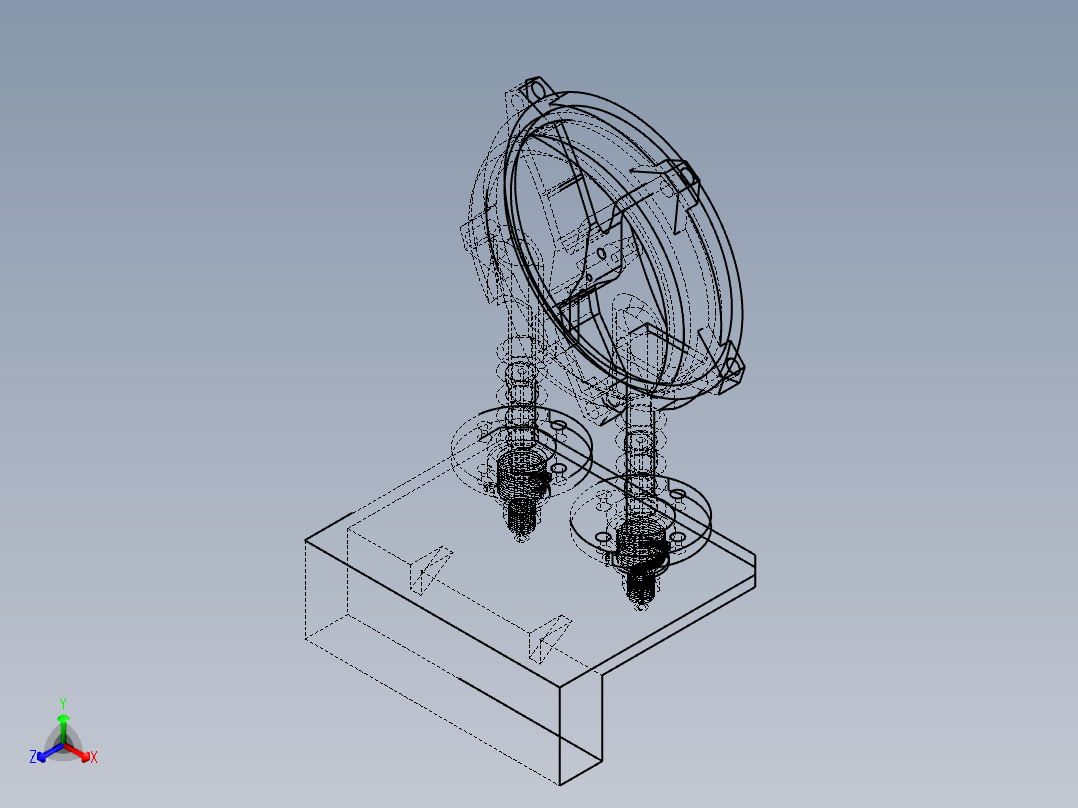 泵盖定位器正等轴测图
