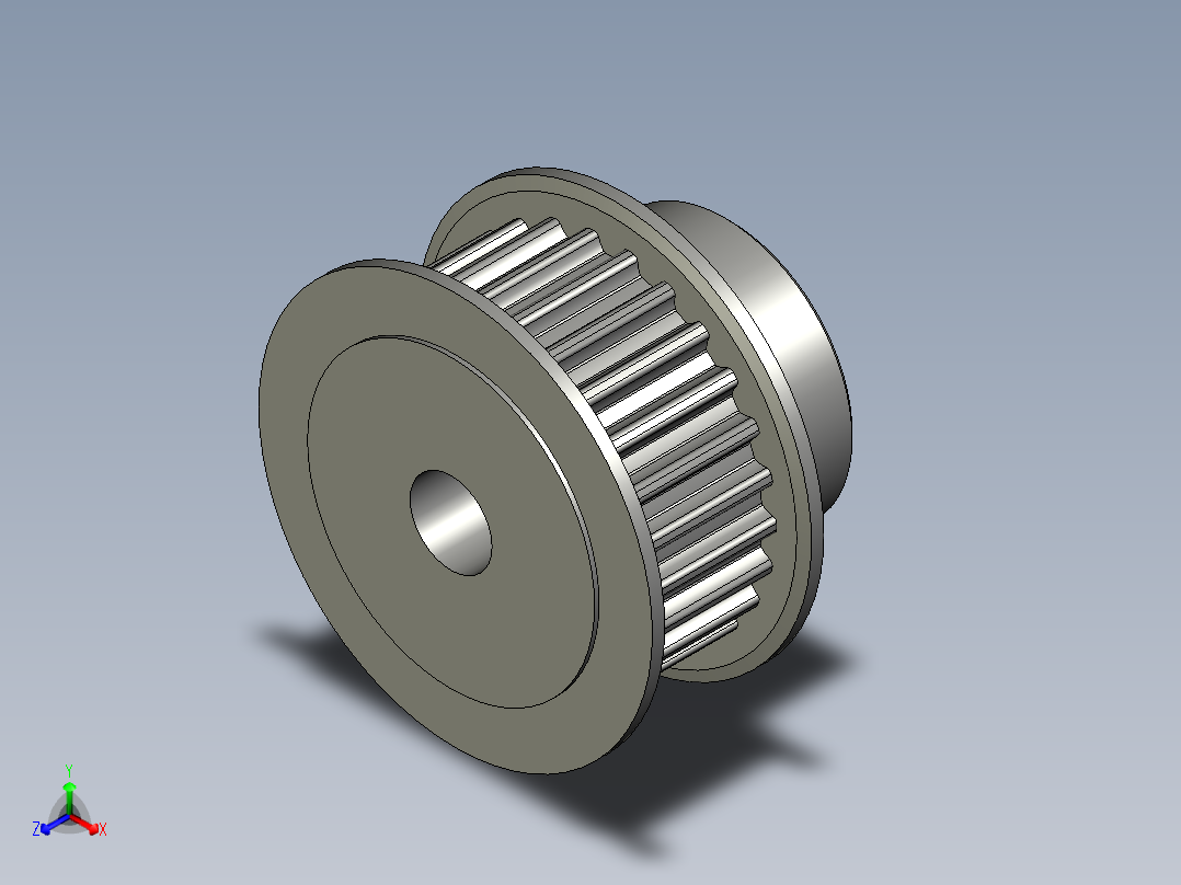 同步轮S5M26齿8孔正等轴测图