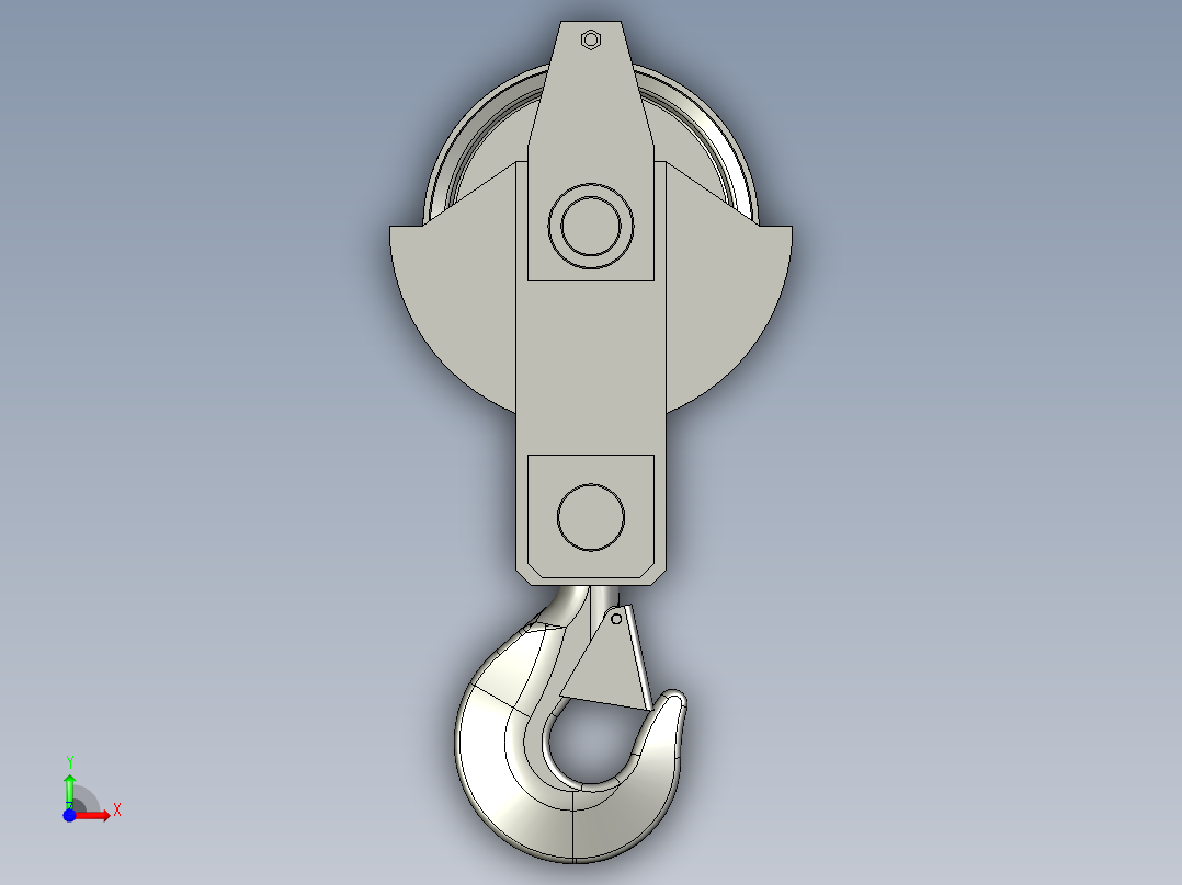 G883-10吨叼钩组装配前视图