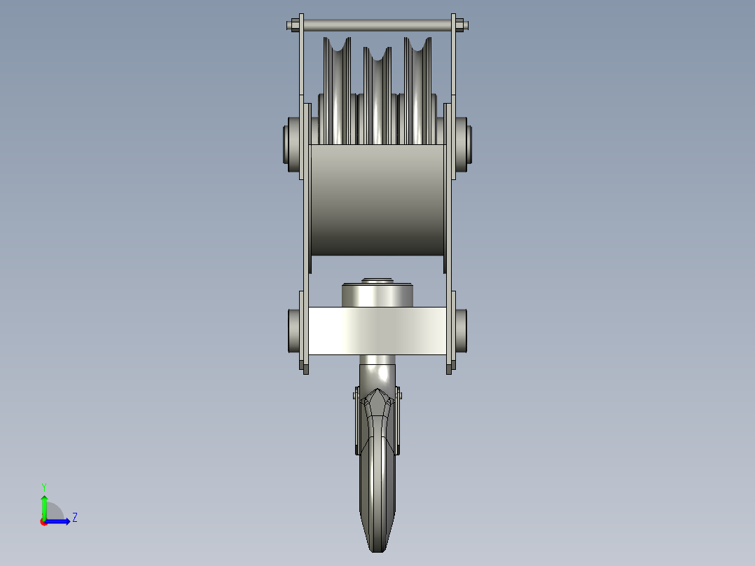 G883-10吨叼钩组装配左视图