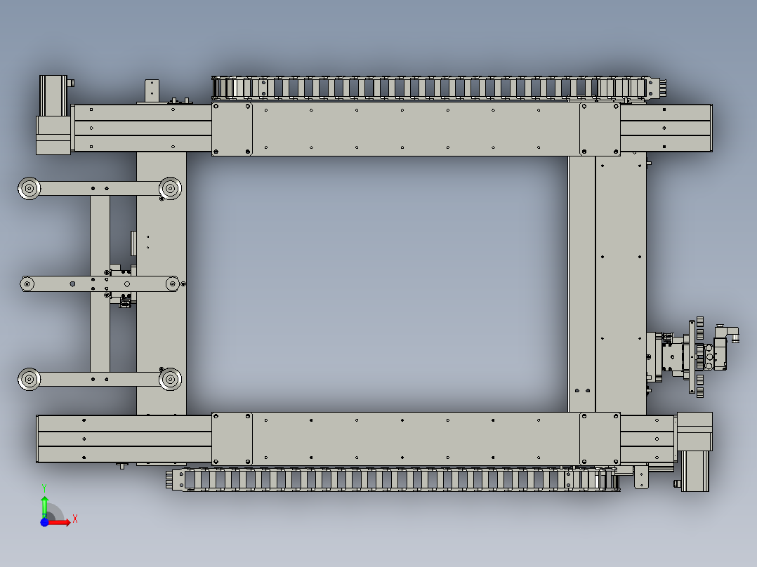 取纸皮-装箱-机械手组件前视图