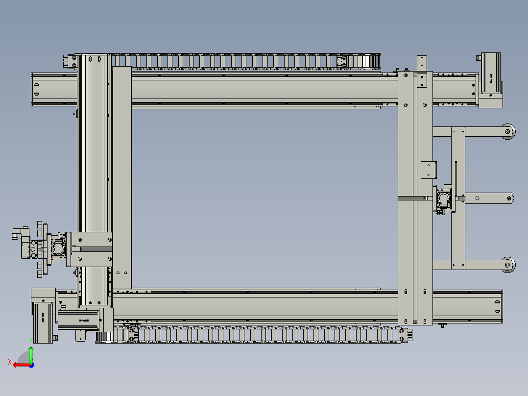 取纸皮-装箱-机械手组件后视图