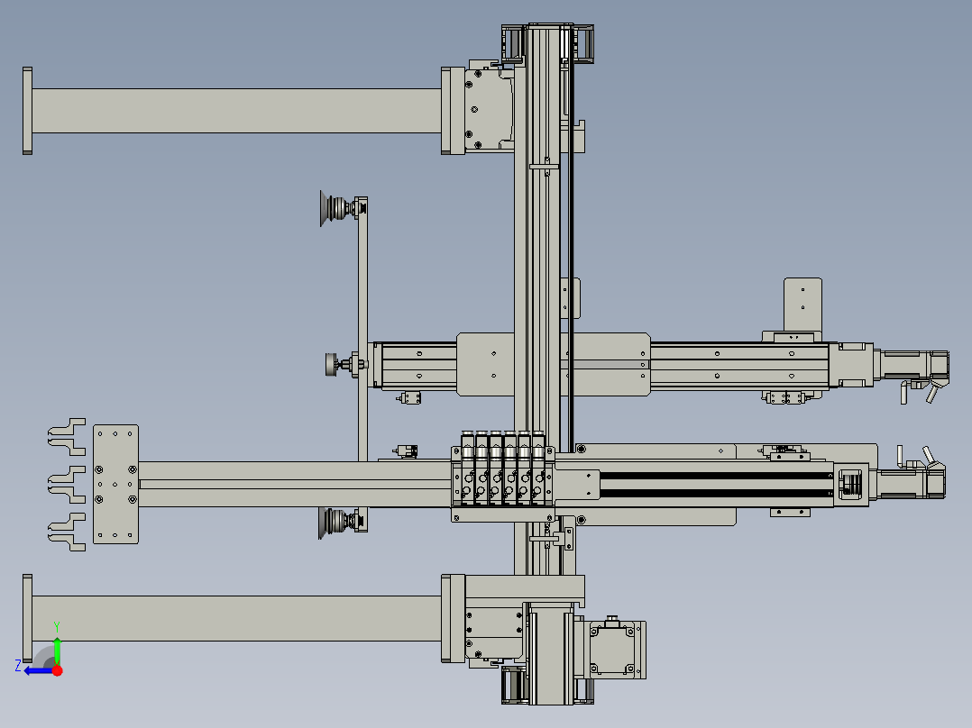取纸皮-装箱-机械手组件右视图