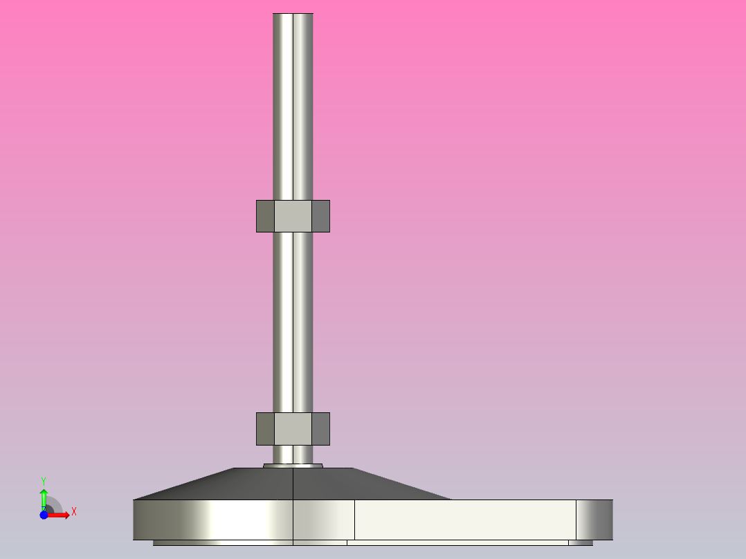 DDGS80-M10-L100-C2万向关节调整脚蹄前视图