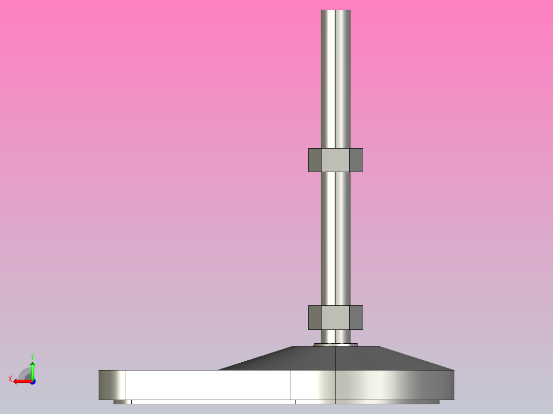 DDGS80-M10-L100-C2万向关节调整脚蹄后视图