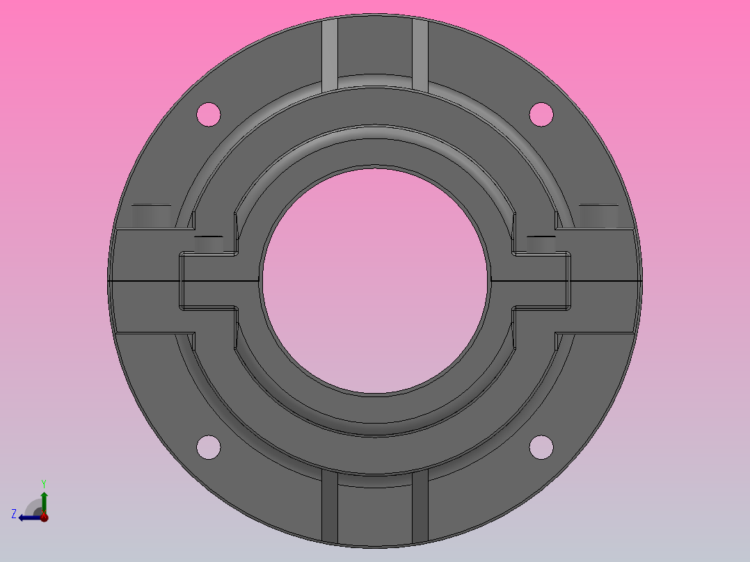 PGFD法兰式轴向固定剖分式轴承_PGFD-300右视图