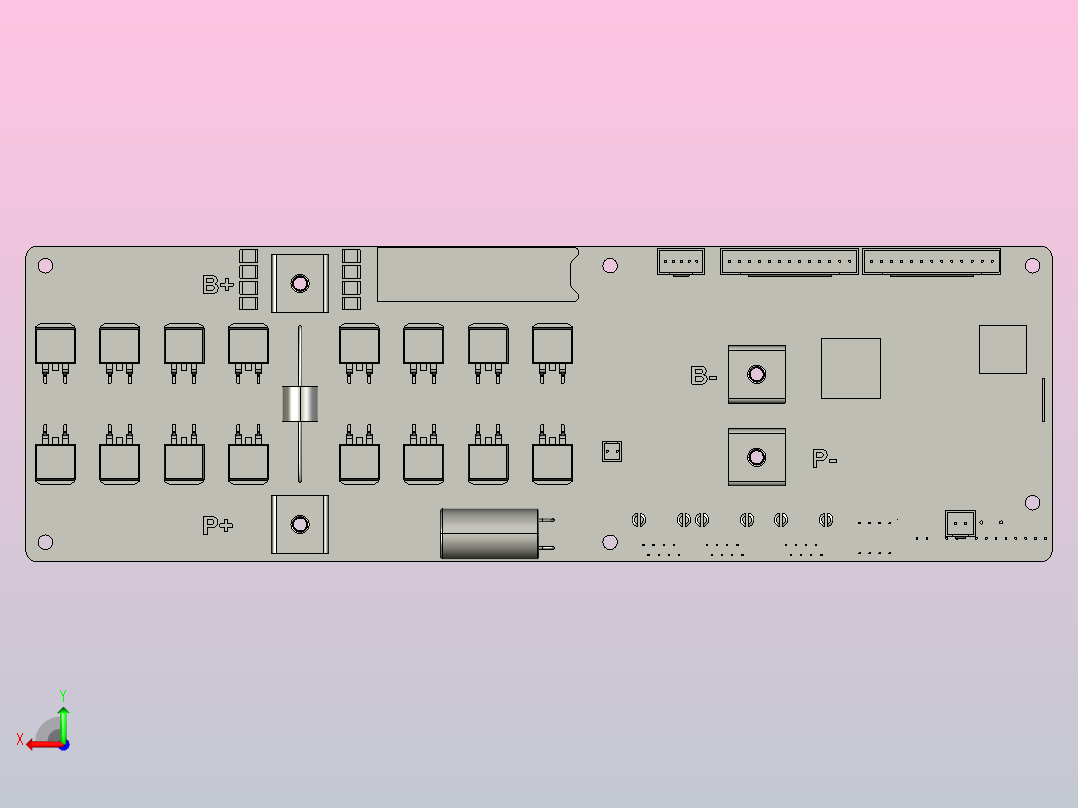 48V锂电池保护板后视图