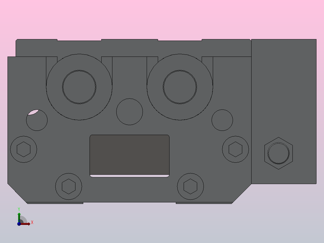 气动滑台HMXS25系列[HMXS25-100AS]前视图
