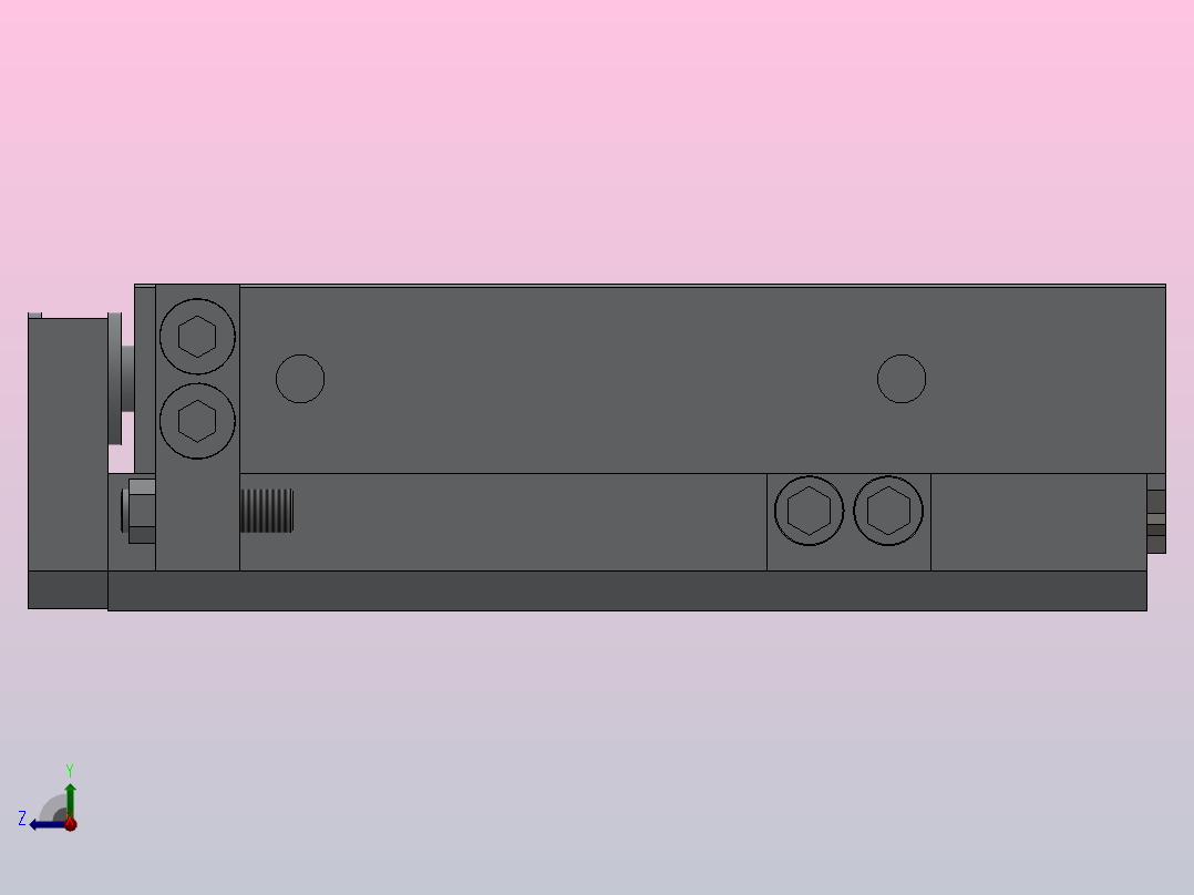 气动滑台HMXS25系列[HMXS25-100AS]右视图