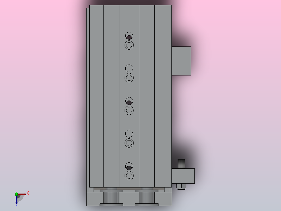 气动滑台HMXS25系列[HMXS25-100AS]俯视图