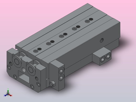 气动滑台HMXS25系列[HMXS25-100AS]正等轴测缩略图
