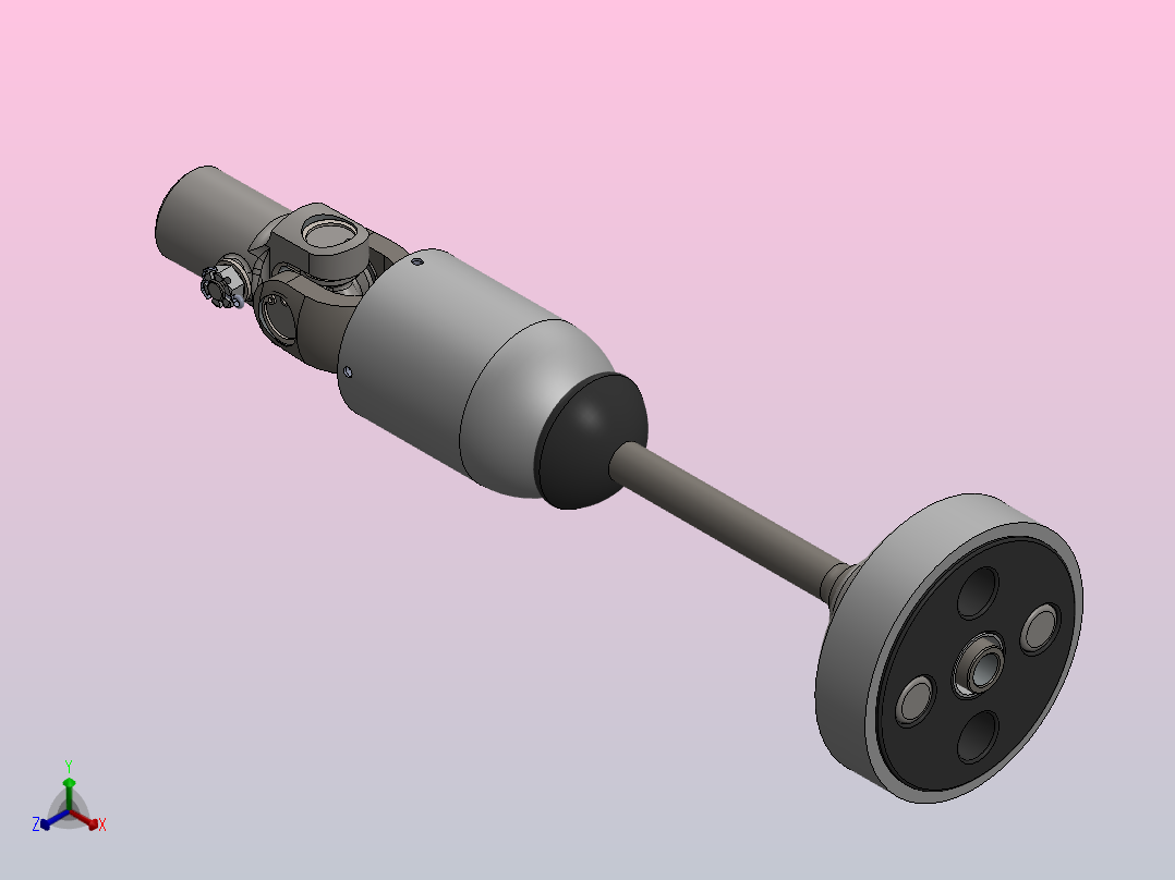 摩托车传动轴总成正等轴测图