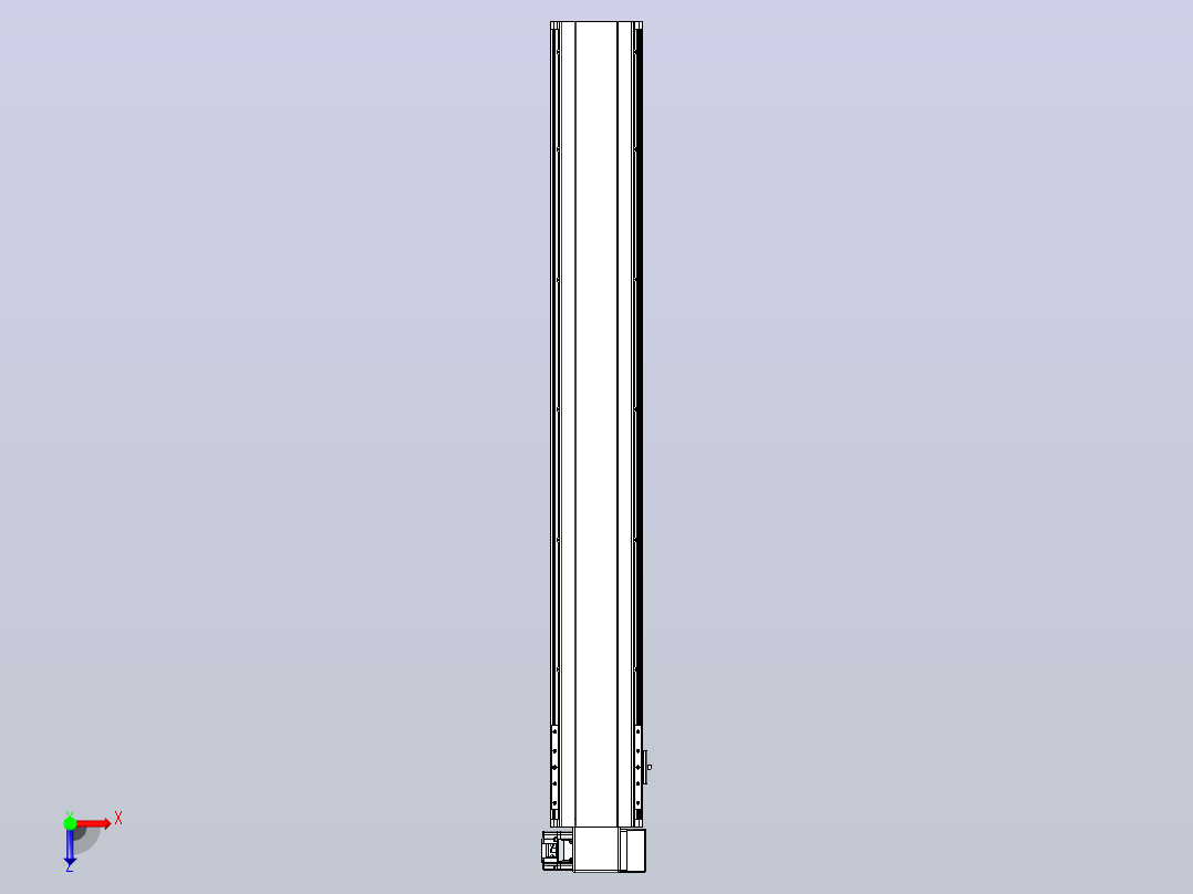 皮带直线轴半封闭可选导轨TPA-HNB-140D-120-L1000-RP-C-P40-N3俯视图