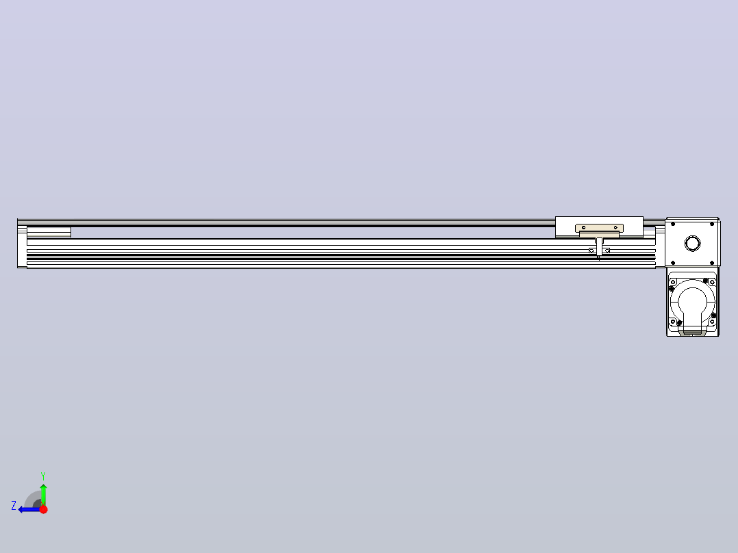 皮带直线轴半封闭可选导轨TPA-HNB-105D-90-L600-RP-Y-P20-N3右视图