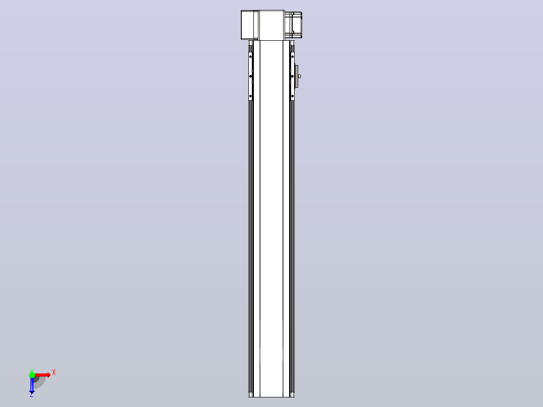 皮带直线轴半封闭可选导轨TPA-HNB-105D-90-L600-RP-Y-P20-N3俯视图