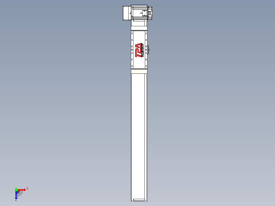 伺服电机集成皮带传动直线执行器TPA-OCB-100-192-L650-RU-P75-N3俯视图