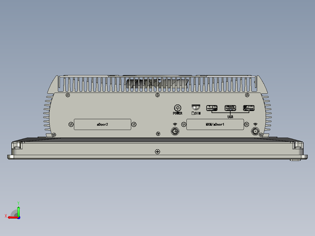 P15RF-700工业平板电脑 ABOX-700系列后视图