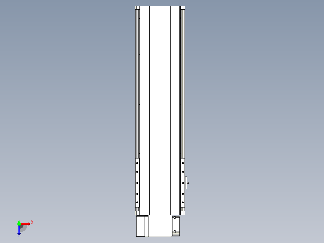 皮带直线轴半封闭可选导轨TPA-HNB-202D-140-L500-LP-Y-P75-N3俯视图