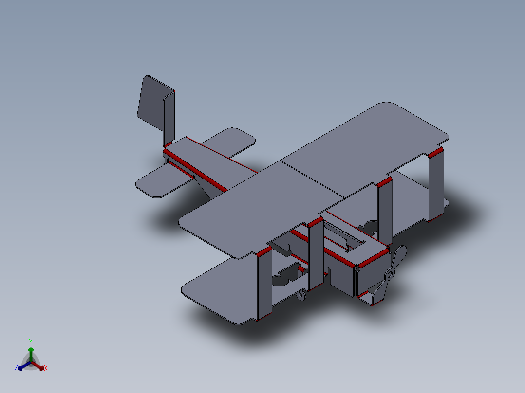 滑翔机（SW纯钣金，可展开正等轴测图
