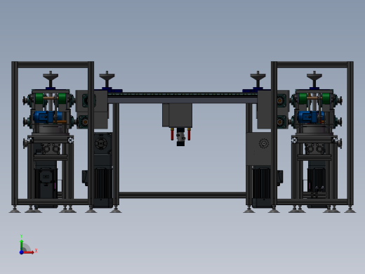 循环回流旋转倍速链线 3D模型（SolidWorks_ProE设计，提供step(stp)文件）前视缩略图