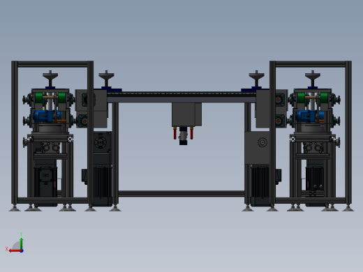 循环回流旋转倍速链线 3D模型（SolidWorks_ProE设计，提供step(stp)文件）后视缩略图