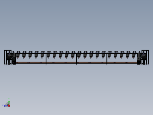 循环回流旋转倍速链线 3D模型（SolidWorks_ProE设计，提供step(stp)文件）右视缩略图