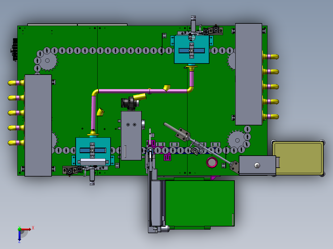 自动涂装生产线设备俯视图