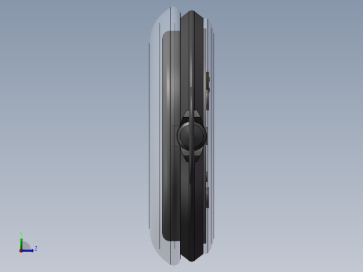 机械时钟表3d图纸 传动机构3d 多级齿轮传动机械时钟表3d三维模型左视缩略图