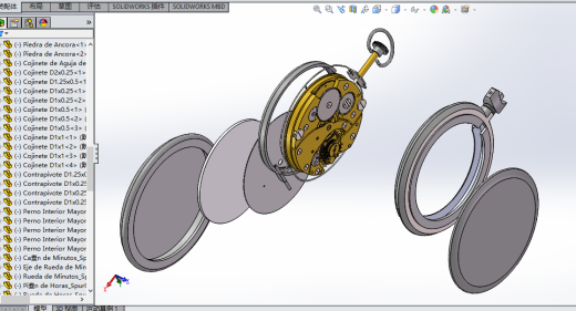 机械时钟表3d图纸 传动机构3d 多级齿轮传动机械时钟表3d三维模型缩略图