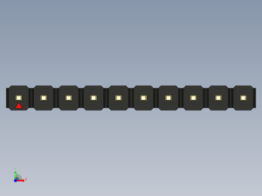 彩色公头100mil（2.54mm）系列-DS1021_black_1x10p_100mil_Type1_rev1.0前视缩略图