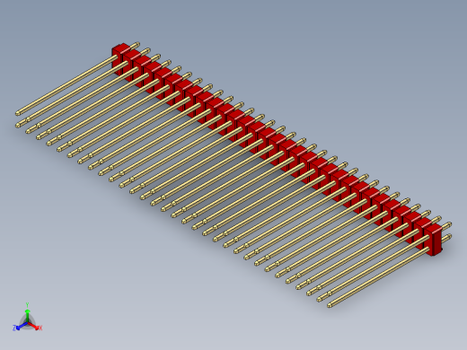 彩色公头100mil（2.54mm）系列-DS1021_red_2x31p_100mil_Type43_rev1.0正等轴测缩略图
