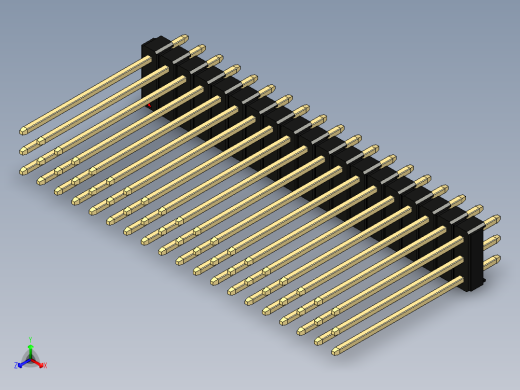 彩色公头100mil（2.54mm）系列-DS1021_black_3x19p_100mil_Type19_rev1.0