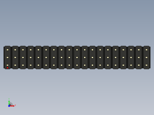 彩色公头100mil（2.54mm）系列-DS1021_black_3x19p_100mil_Type19_rev1.0前视缩略图