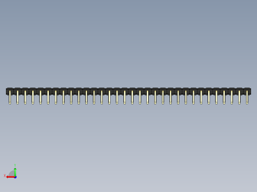 彩色公排针 100mil 2.54mm 系列-DS1022_black_1x32p_100mil_TypeD_rev1.0后视缩略图
