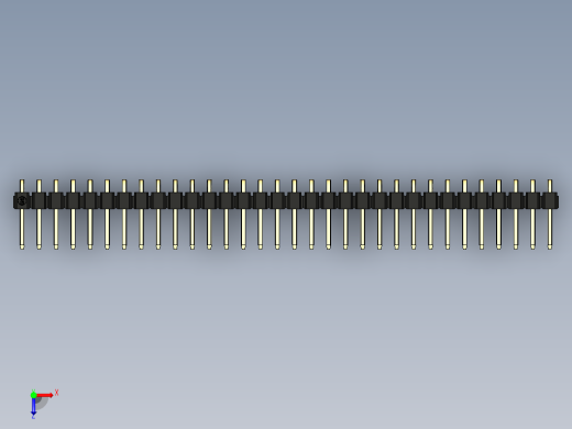 彩色公排针 100mil 2.54mm 系列-DS1022_black_1x32p_100mil_TypeD_rev1.0俯视缩略图