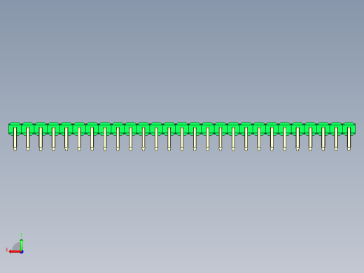 彩色公排针 100mil 2.54mm 系列-DS1022_green_1x27p_100mil_TypeD_rev1.0后视缩略图