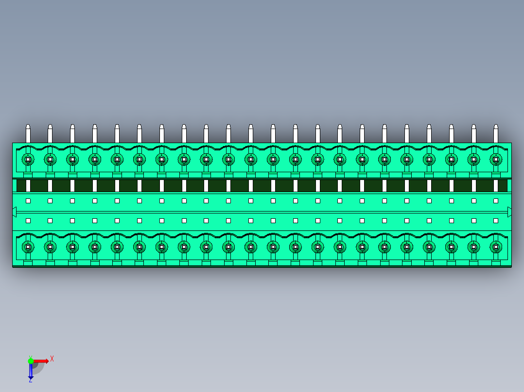 DEGSON 2EDG 系列 5.08mm 可插拔接线端子组-2EDGRH-5.08-44P-14-00AH俯视图