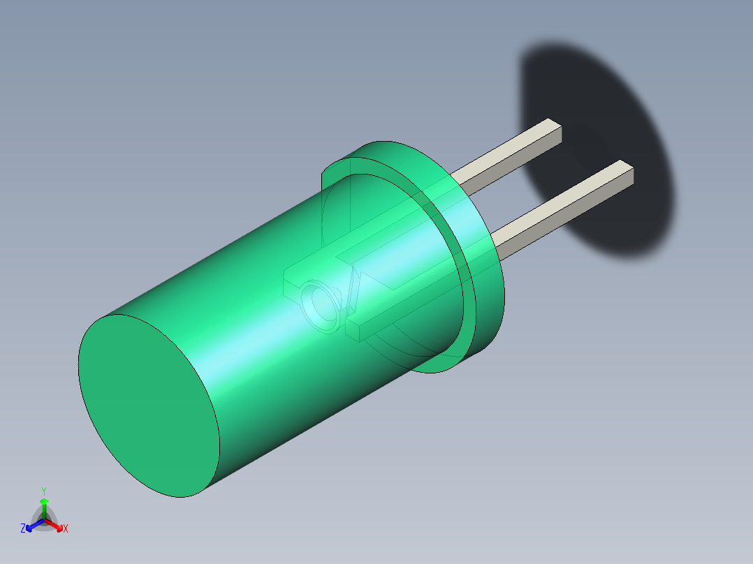 LED_Cylindrical_Green3_D5x9.6mm正等轴测图