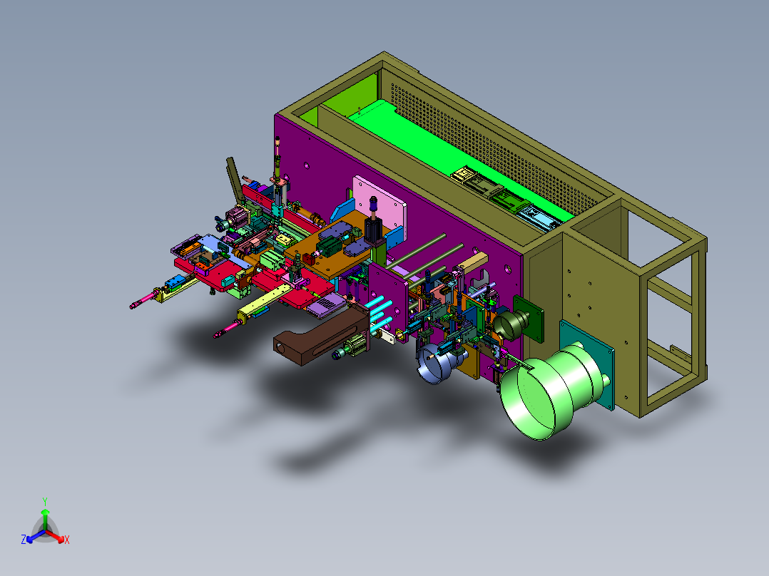 微电机马达业生产全自动插电刷机正等轴测图