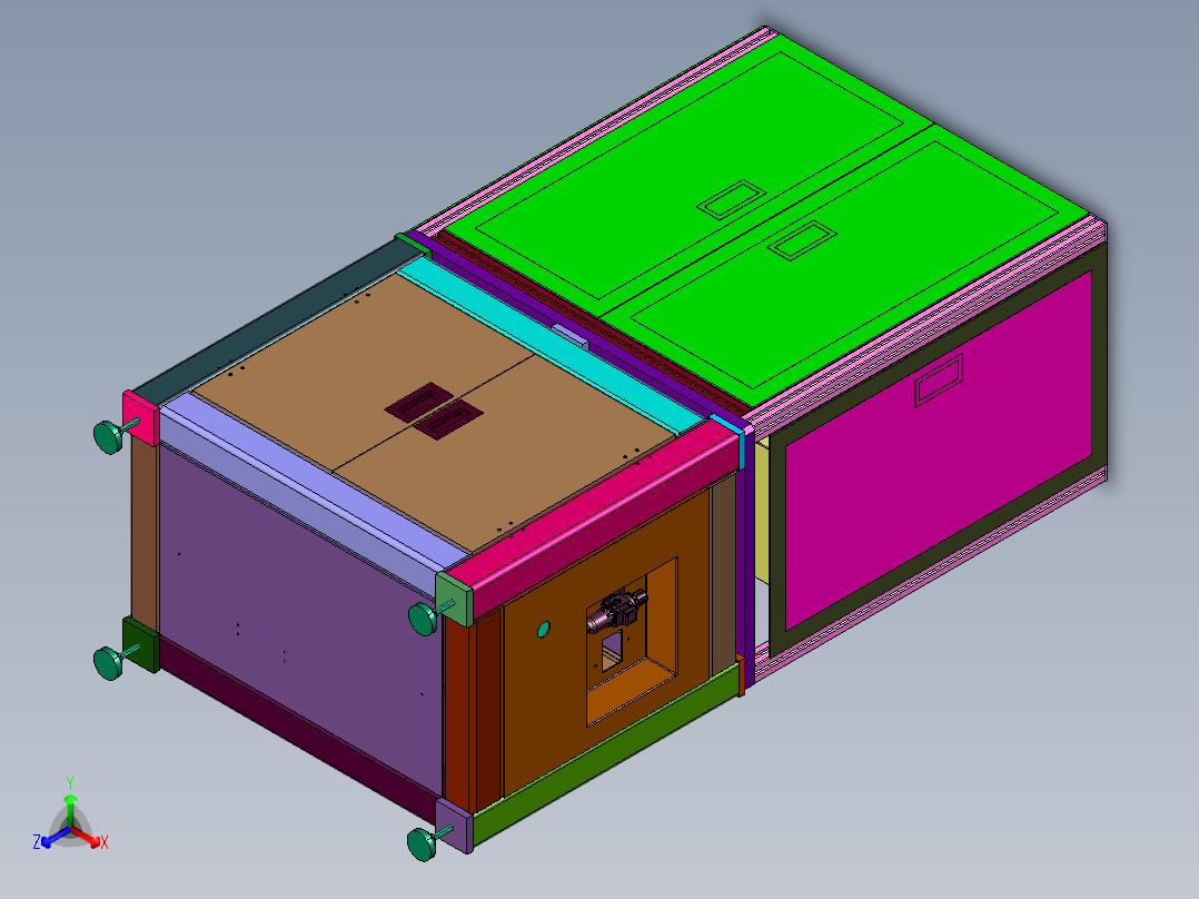 圆管振动盘自动送料倒角机正等轴测图