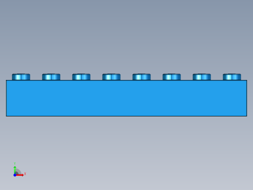乐高套装 4421基本积木-300723 Bright Blue Brick 2 x 8.STEP前视缩略图