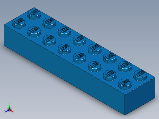 乐高套装 4421基本积木-300723 Bright Blue Brick 2 x 8.STEP正等轴测缩略图