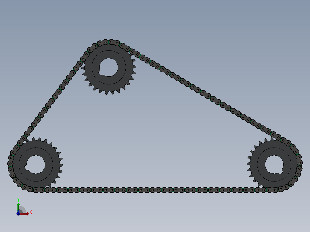 链条链轮机构前视图