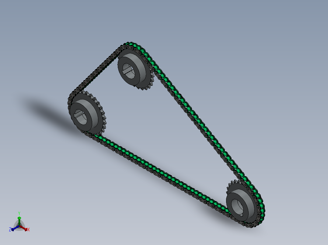 链条链轮机构正等轴测图