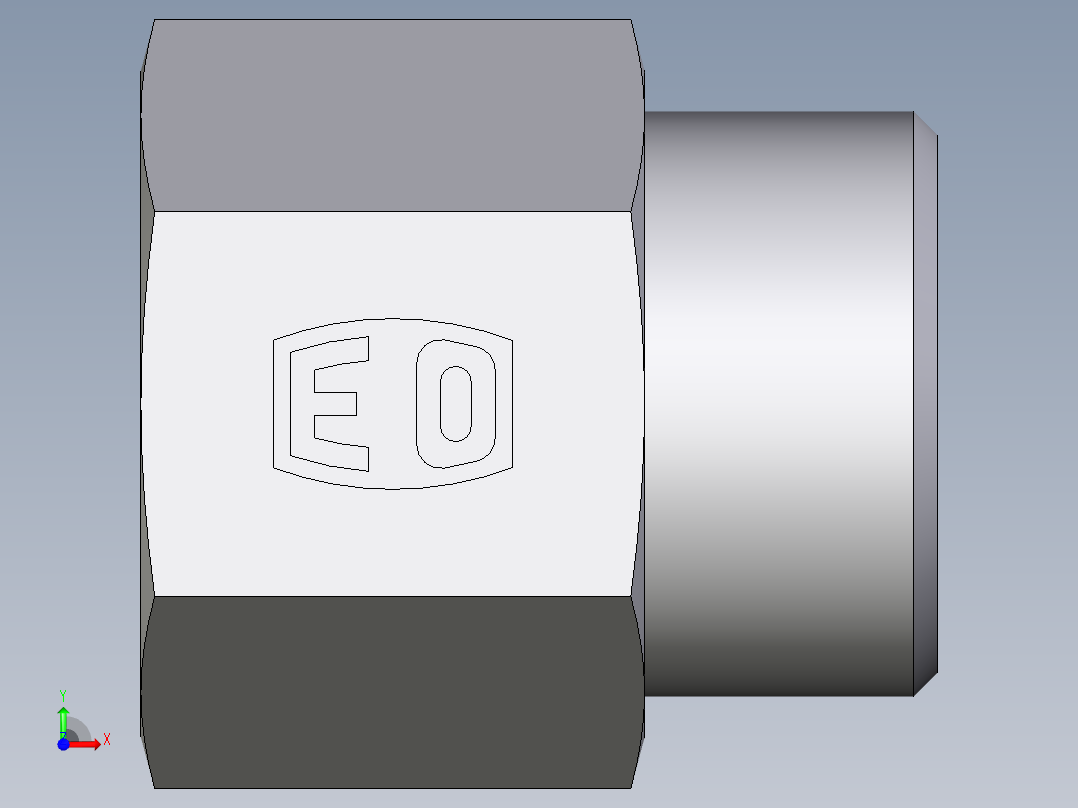 卡套式工业通用硬管接头EO_Swivel_connector_GAI25SMCFX前视图