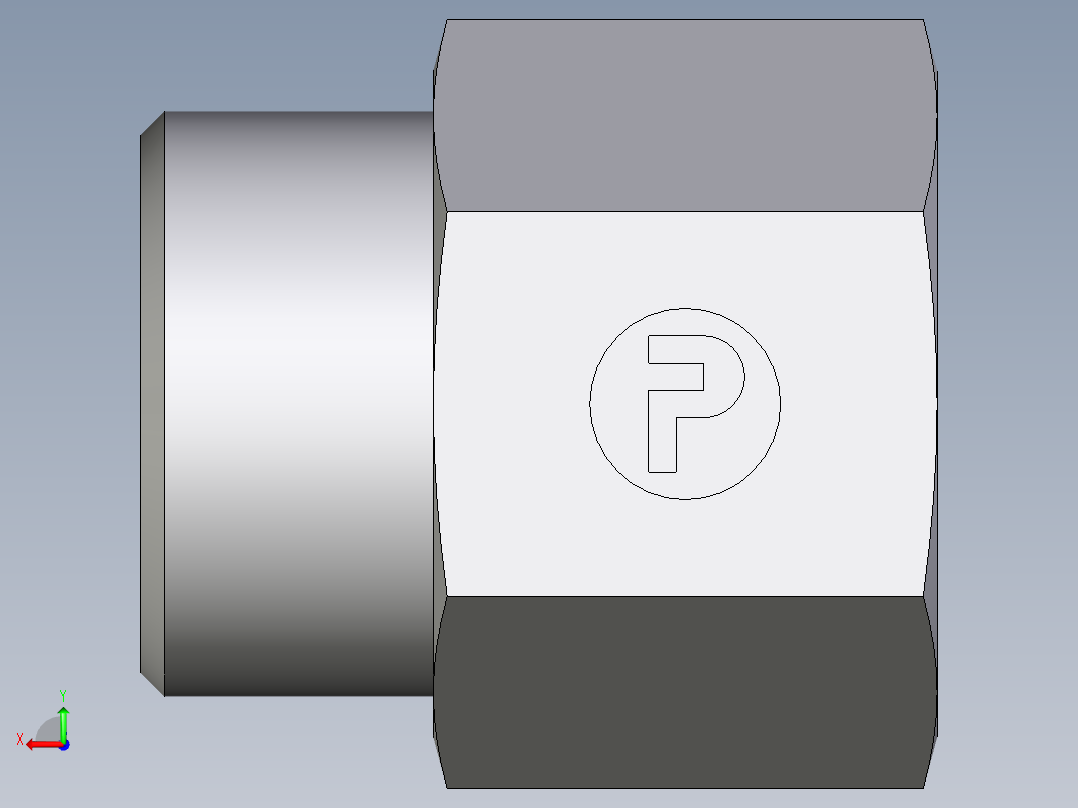 卡套式工业通用硬管接头EO_Swivel_connector_GAI25SMCFX后视图